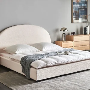 Bed Bouclé VAUCLUSE 140 x 200 cm Gebroken wit Bed Bouclé VAUCLUSE 140 x 200 cm Gebroken wit