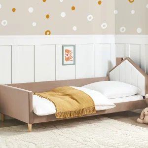 Bed fluweel bruin 90 x 200 cm KERVAN Bed fluweel bruin 90 x 200 cm KERVAN