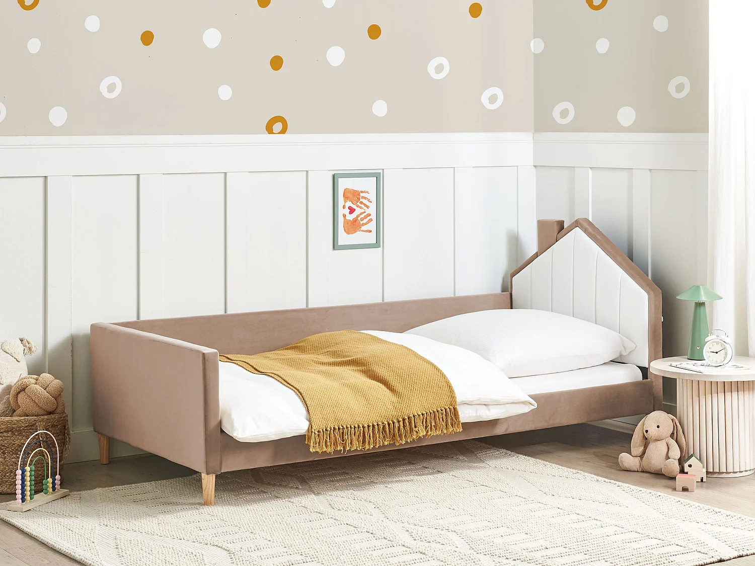 Bed fluweel bruin 90 x 200 cm KERVAN
