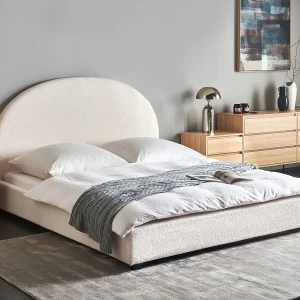 Bed Bouclé VAUCLUSE 160 x 200 cm Gebroken wit Bed Bouclé VAUCLUSE 160 x 200 cm Gebroken wit