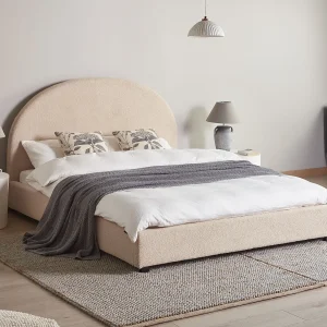 Bed Bouclé VAUCLUSE 160 x 200 cm Beige Bed Bouclé VAUCLUSE 160 x 200 cm Beige