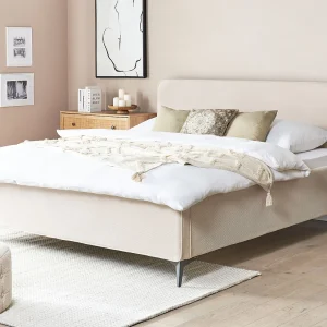 Bed Corduroy VALOGNES 180 x 200 cm Lichtbeige