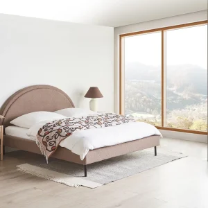 Bed Bouclé MARGUT 160 x 200 cm Taupe Bed Bouclé MARGUT 160 x 200 cm Taupe