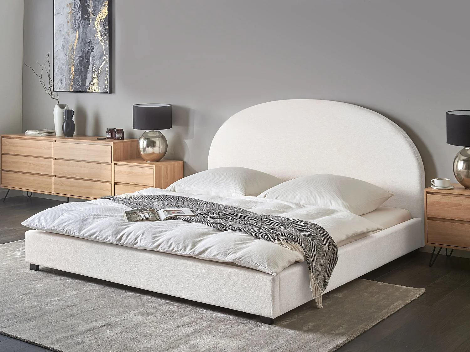 Bed Stof VAUCLUSE 180 x 200 cm Gebroken wit