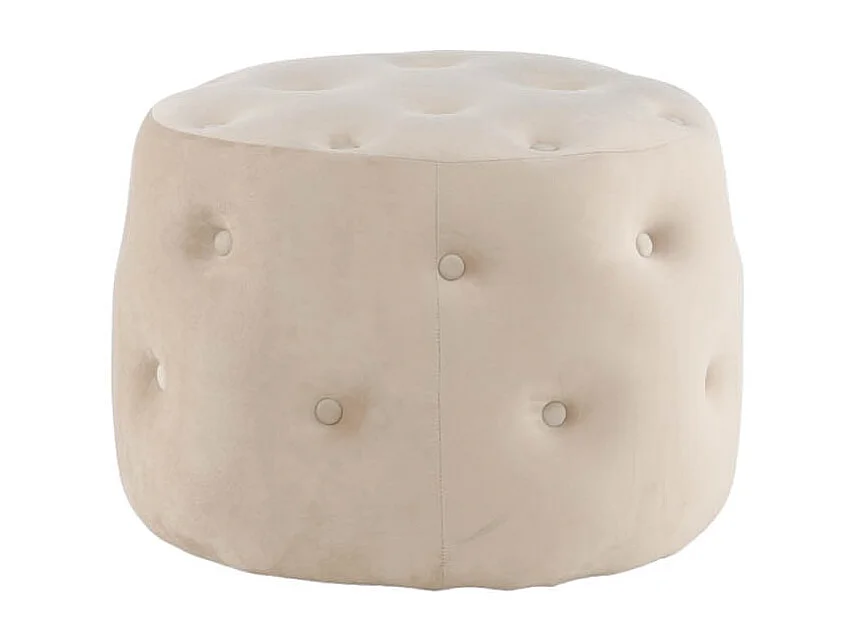 Benjamin poef, hocker Ø55cm velours wit.