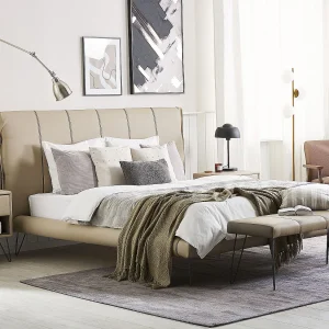 Bed Kunstleer BETIN 180 x 200 cm Zandbeige Bed Kunstleer BETIN 180 x 200 cm Zandbeige