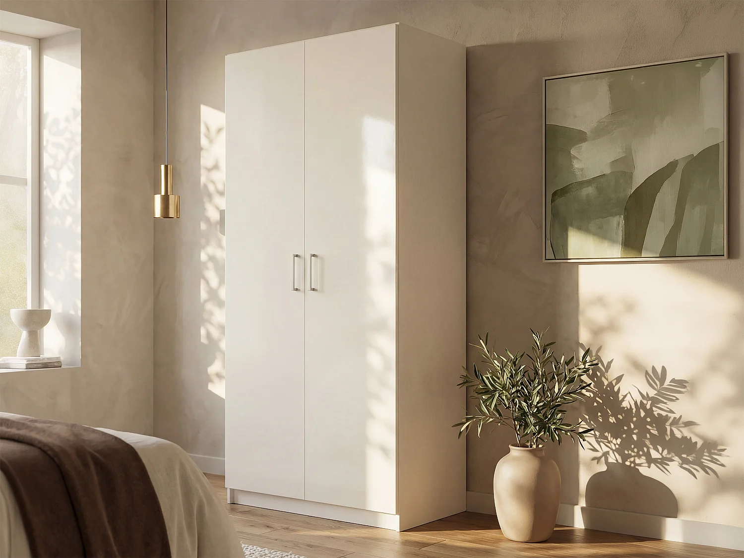 Witte kast met 2 deuren L92 cm - BELOMY