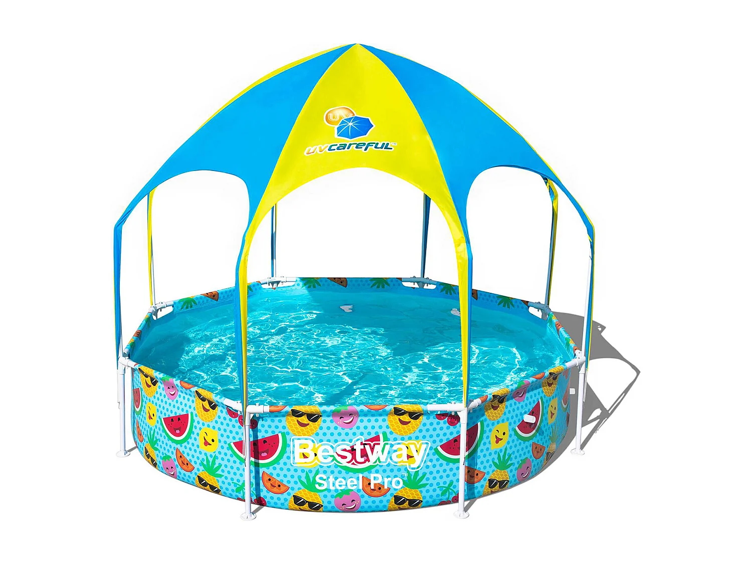 Bestway Splash-In-Shade Steel Pro UV Careful Tubular Opzetzwembad 244x51 cm met Luifel