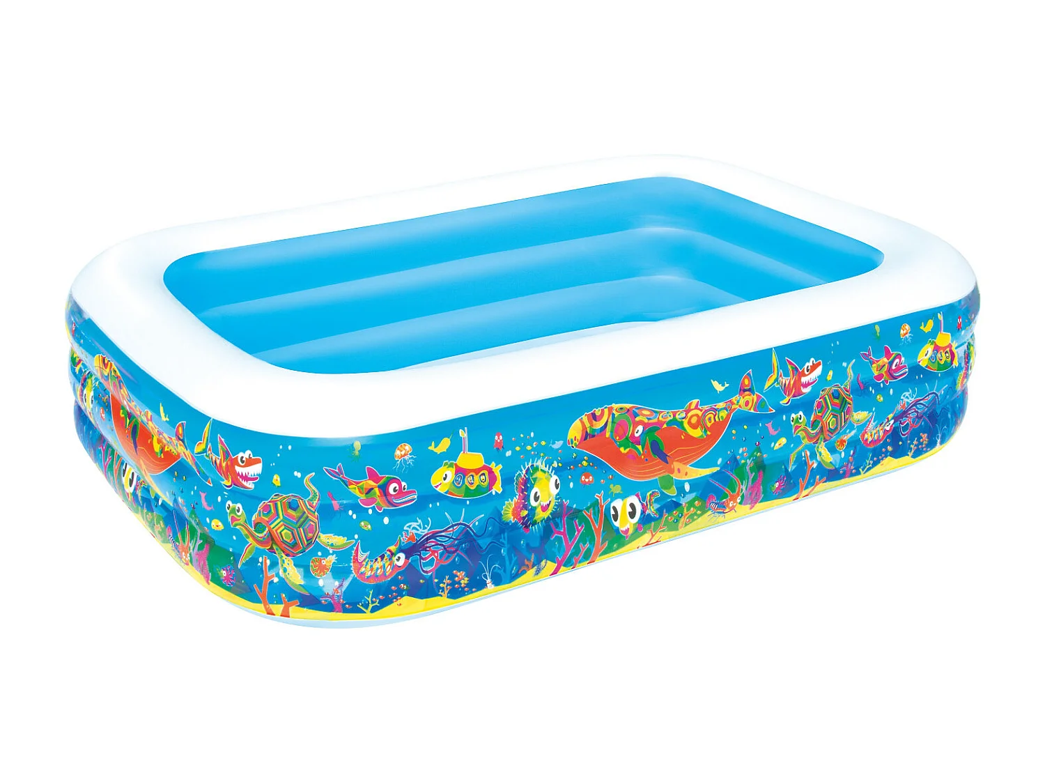 Bestway Opblaasbaar Rechthoekig Kinderzwembad 229x152x56 cm - Bloemendesign, Eenvoudig Aftapventiel, 702 L Watercapaciteit