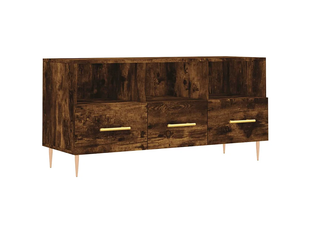 Bishopstown Tv-meubel 102x36x50 cm bewerkt hout gerookt eikenkleurig