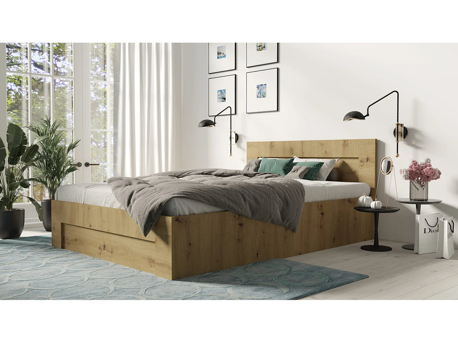 Bed 120 cm x 200 cm met zijopening | ARTISAN | Opbergruimte + Lattenbodem