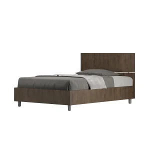 Bed 120×200 zonder lattenbodem rechte bedhoofd walnoot Demas Bed 120×200 zonder lattenbodem rechte bedhoofd walnoot Demas