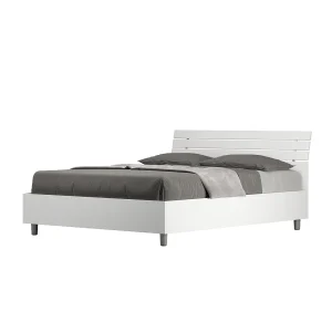 Bed 140×190 met lattenbodem schuin bedhoofd met laatten eiken wit Ankel Bed 140×190 met lattenbodem schuin bedhoofd met laatten eiken wit Ankel