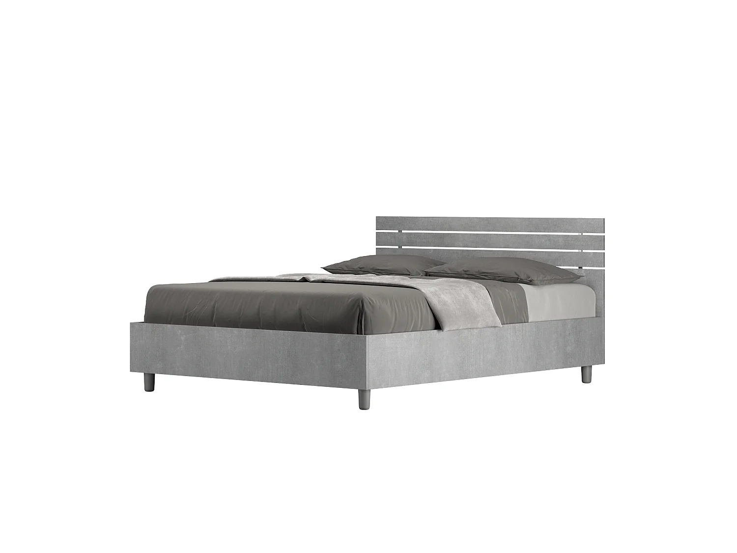 Bed 140x200 met lattenbodem schuin bedhoofd cement Ankel