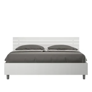 Bed 160×200 zonder lattenbodem schuin bedhoofd met laatten eiken wit Ankel Bed 160×200 zonder lattenbodem schuin bedhoofd met laatten eiken wit Ankel