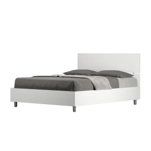 Bed 140×190 zonder lattenbodem rechte bedhoofd eiken wit Demas Bed 140×190 zonder lattenbodem rechte bedhoofd eiken wit Demas