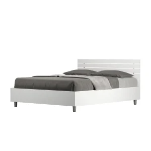 Bed 140×190 met lattenbodem rechte bedhoofd met laatten eiken wit Ankel Bed 140×190 met lattenbodem rechte bedhoofd met laatten eiken wit Ankel