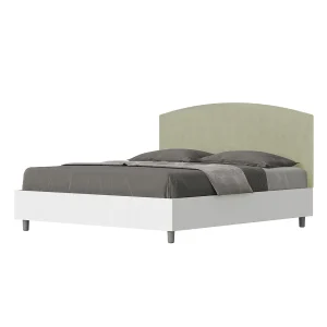 Bed 160×200 met opbergruimte bedframe eiken wit hoofdeinde microvezel groen Antilia Bed 160×200 met opbergruimte bedframe eiken wit hoofdeinde microvezel groen Antilia