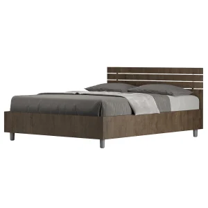 Bed 140×190 met opbergruimte rechte bedhoofd met laatten walnoot Ankel Bed 140×190 met opbergruimte rechte bedhoofd met laatten walnoot Ankel