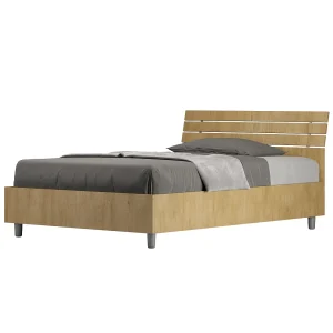 Bed 120×190 met opbergruimte schuin bedhoofd met laatten natuur eiken Ankel Bed 120×190 met opbergruimte schuin bedhoofd met laatten natuur eiken Ankel