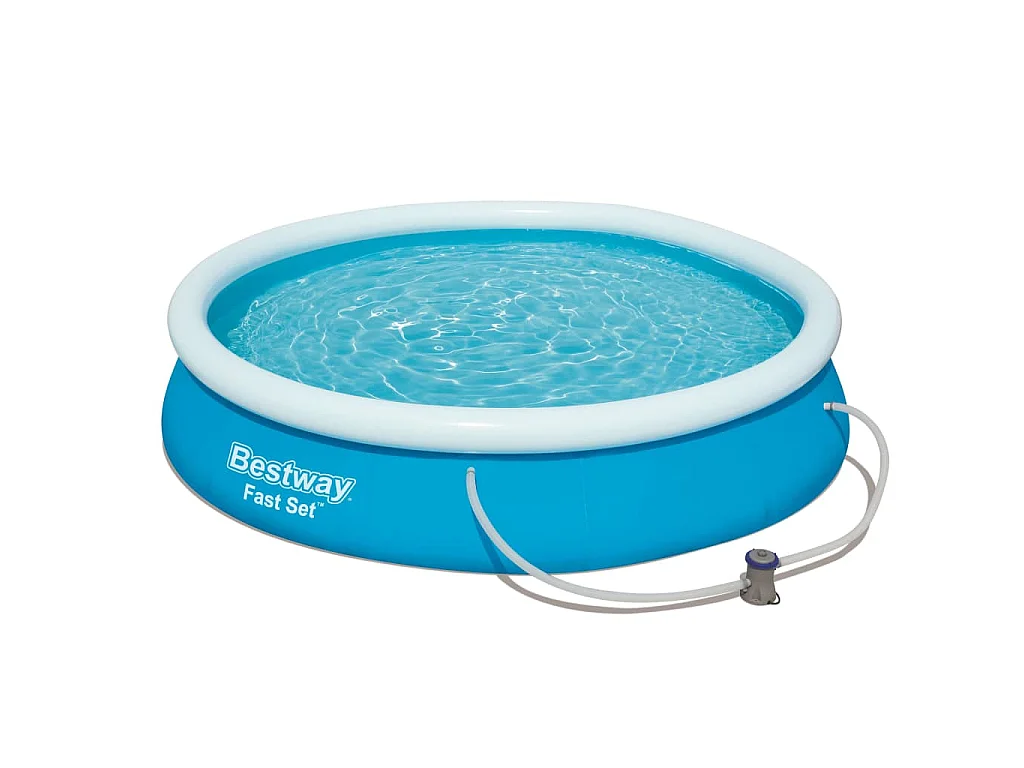 Bestway Fast Set Opblaasbaar Zwembadset met Pomp Blauw Ø366x76 cm