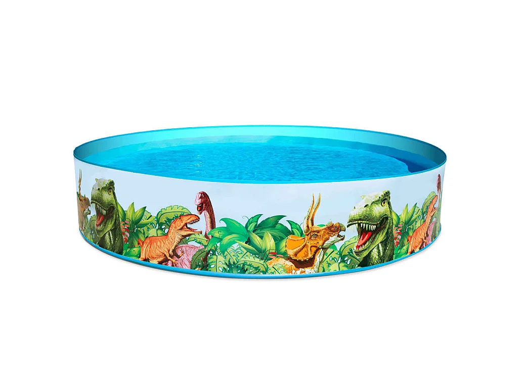 Bestway Ronde Opblaasbaar Kinderzwembad Dinosaurussendesign 244x46 cm PVC Wanden Zomer Waterpret