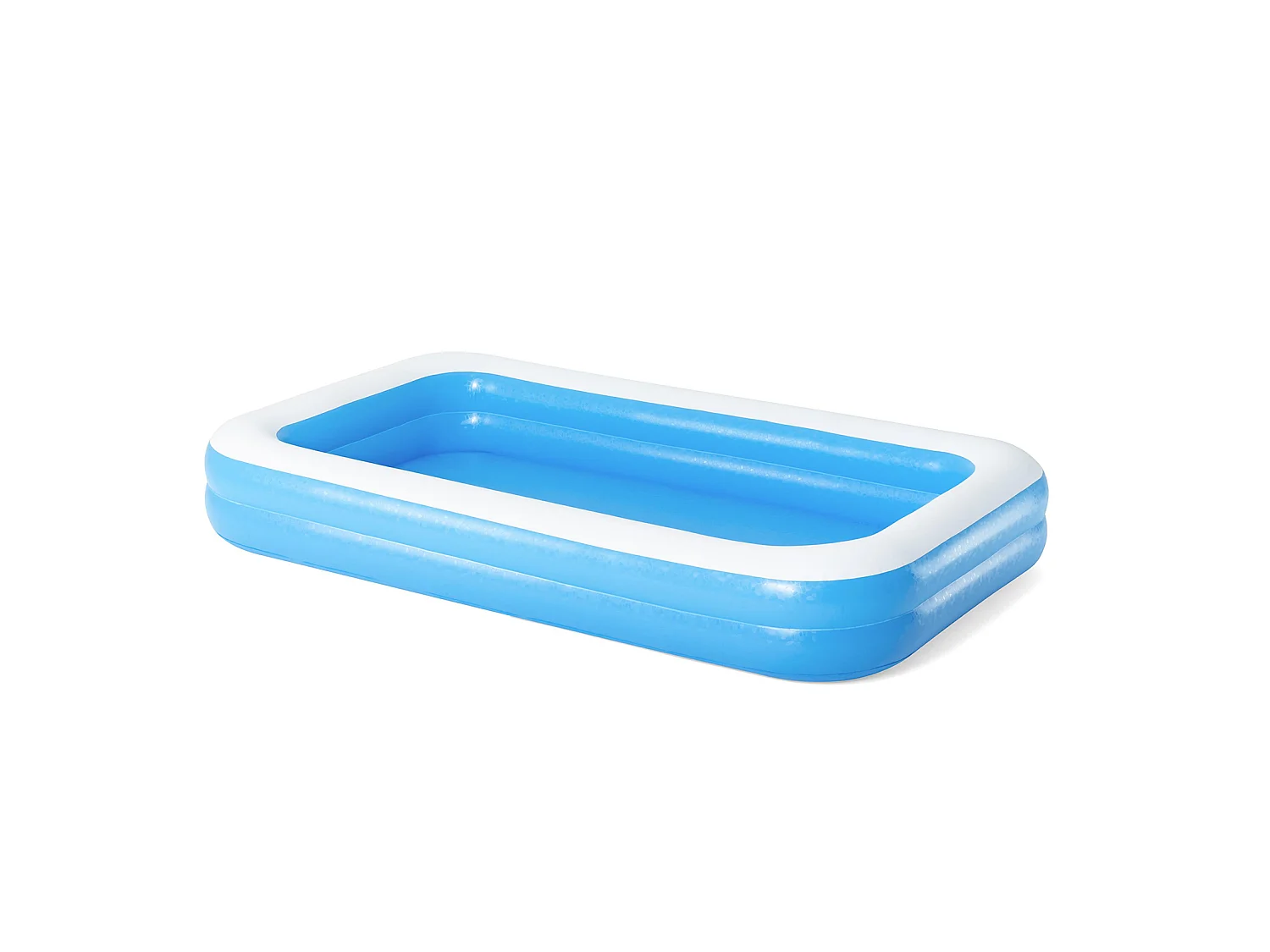 Bestway Rechthoekig Opblaasbaar Familiezwembad 305x183x46 cm Blauw Vinyl 2 Ringen +3 Jaar