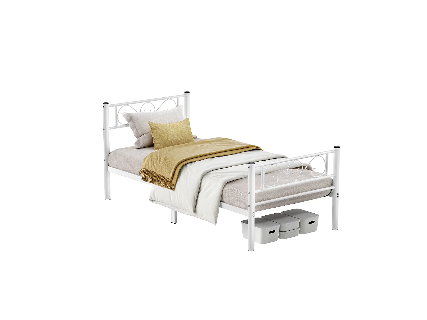 Bedframe 198x91,8x86,4 cm wit