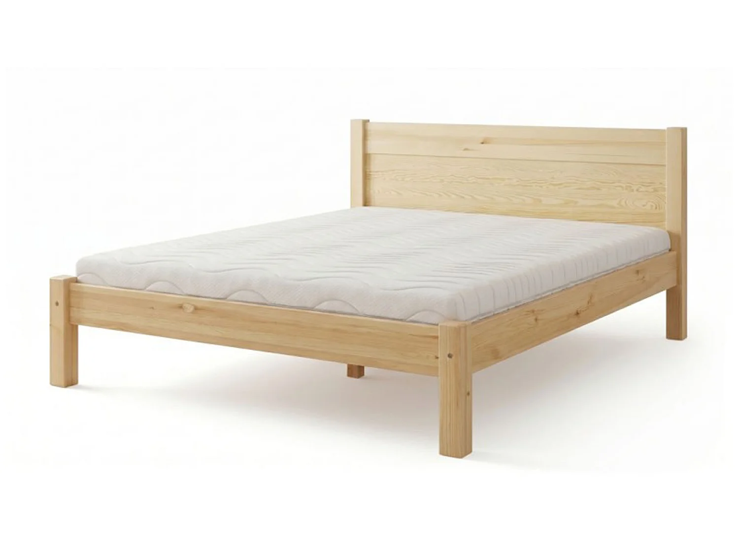 Bed 160x200 Classic met vlakke rug, grenen