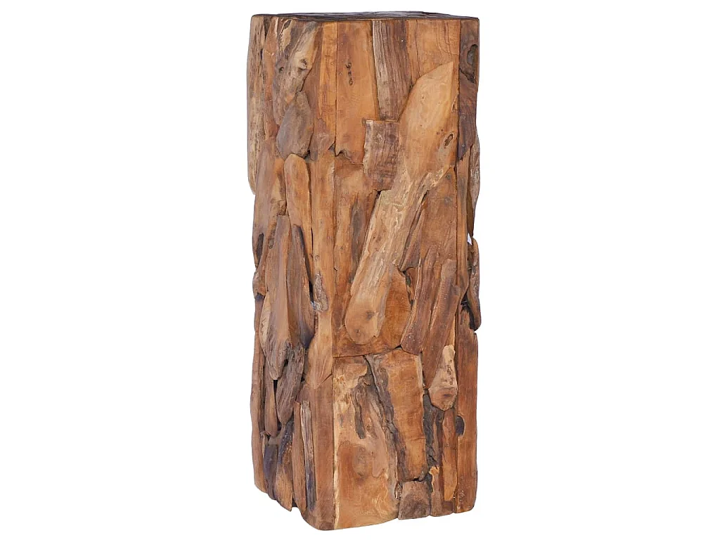 Bijzettafel 30x30x80 cm massief teakhout