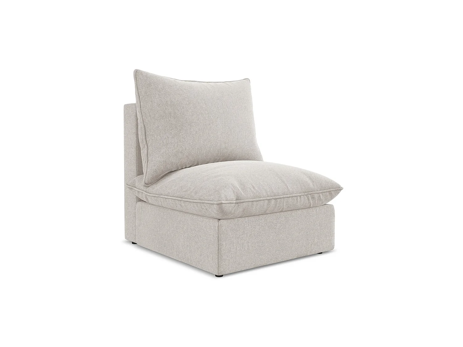 Bankmodule midden van lichtbeige velours – RAVENNA