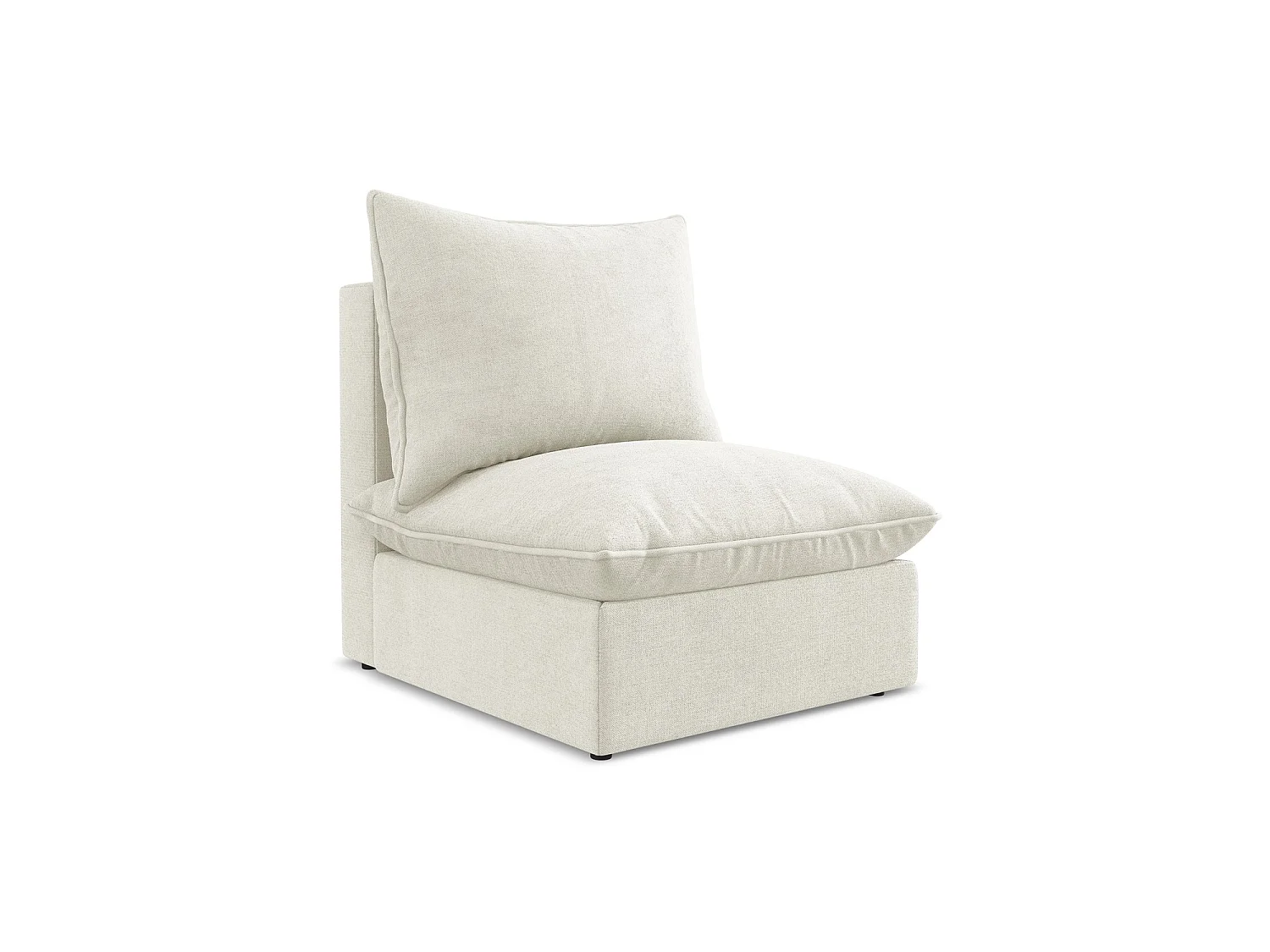 Bankmodule midden van beige textuurstof – RAVENNA
