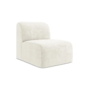 Bankmodule midden van wit chenille stof – CERVO Bankmodule midden van wit chenille stof – CERVO