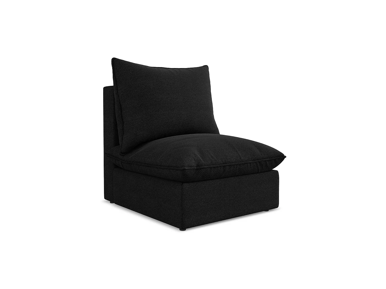 Bankmodule midden van zwart bouclé – RAVENNA