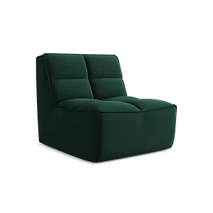 Bankmodule midden van flessengroen velours – BELLUNO Bankmodule midden van flessengroen velours – BELLUNO