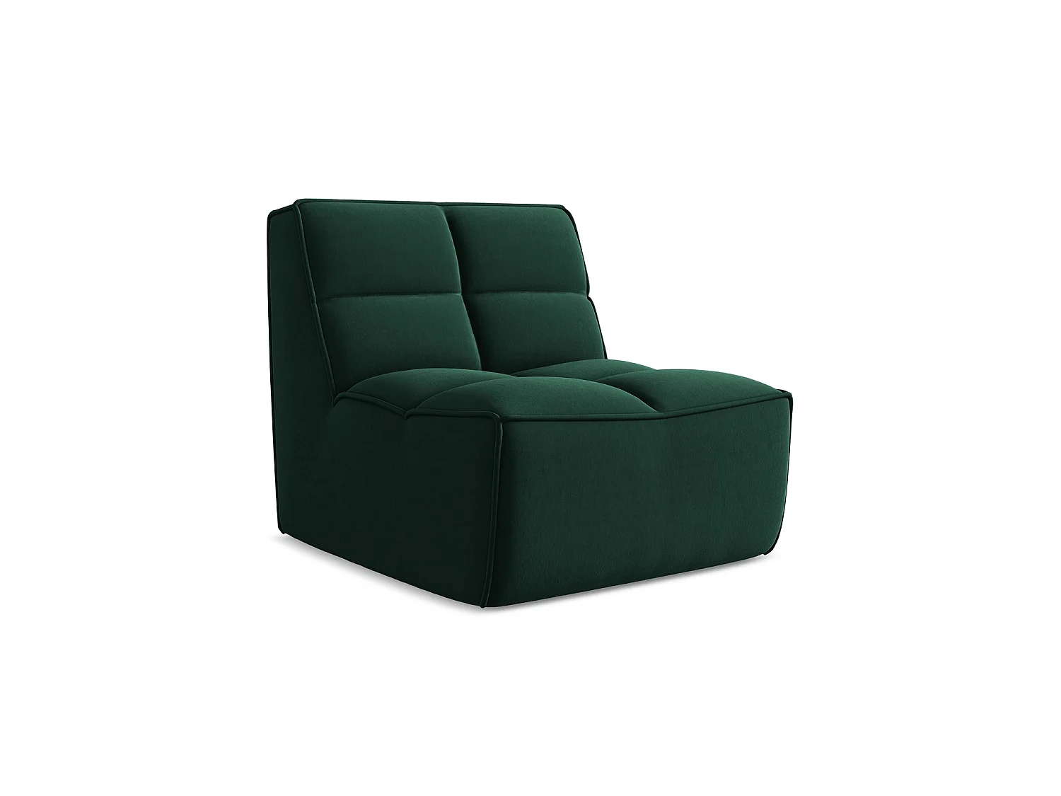 Bankmodule midden van flessengroen velours – BELLUNO