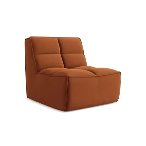 Bankmodule midden van terracotta velours – BELLUNO Bankmodule midden van terracotta velours – BELLUNO