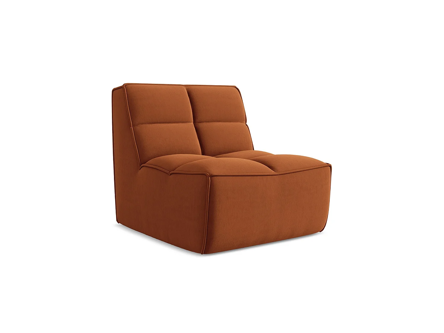 Bankmodule midden van terracotta velours – BELLUNO