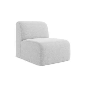 Bankmodule midden van zilver bouclé – CERVO Bankmodule midden van zilver bouclé – CERVO