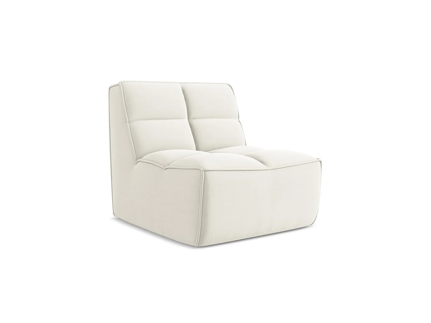 Bankmodule midden van lichtbeige velours – BELLUNO