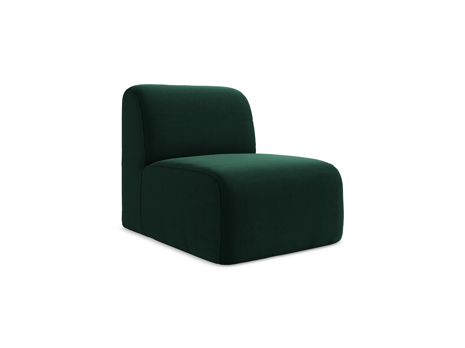 Bankmodule midden van flessengroen velours – CERVO