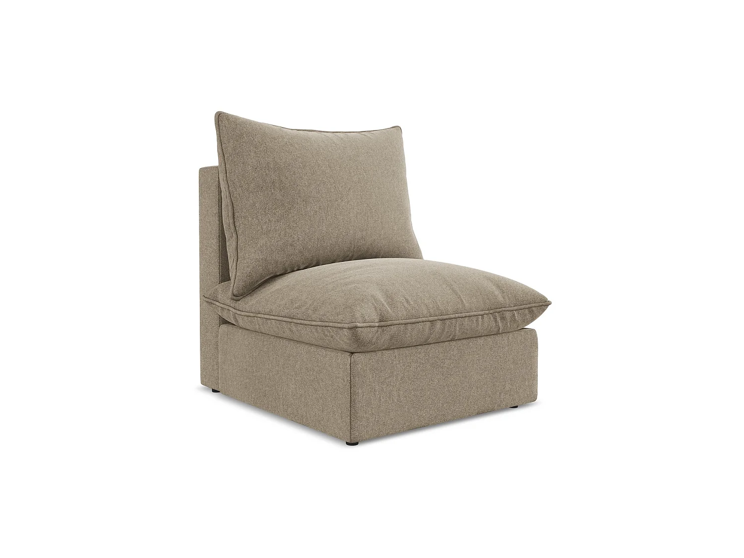 Bankmodule midden van beige velours - RAVENNA