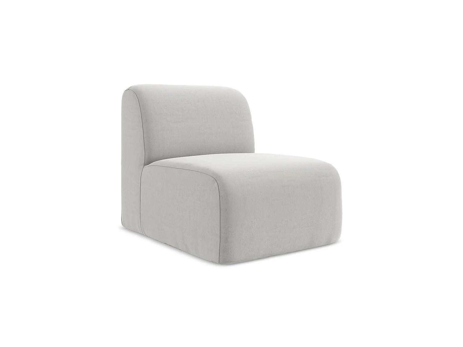 Bankmodule midden van zilver velours – CERVO