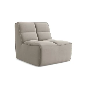 Bankmodule midden van taupe velours – BELLUNO Bankmodule midden van taupe velours – BELLUNO