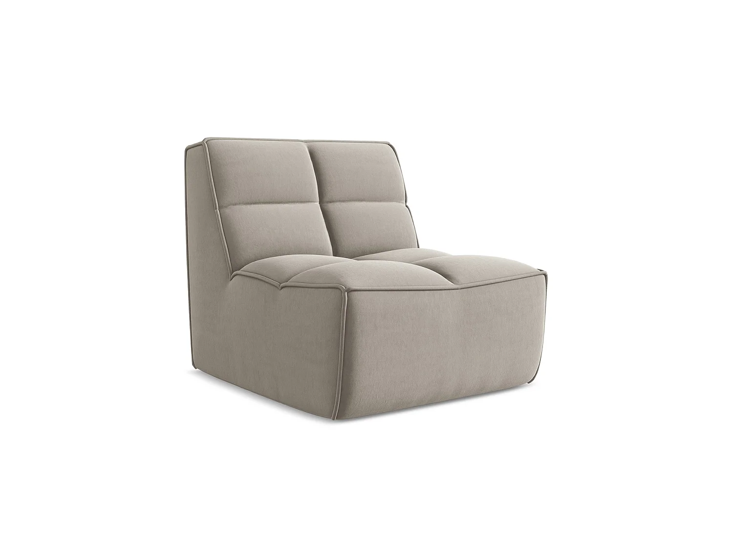 Bankmodule midden van taupe velours – BELLUNO