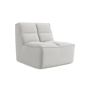 Bankmodule midden van zilver velours – BELLUNO Bankmodule midden van zilver velours – BELLUNO