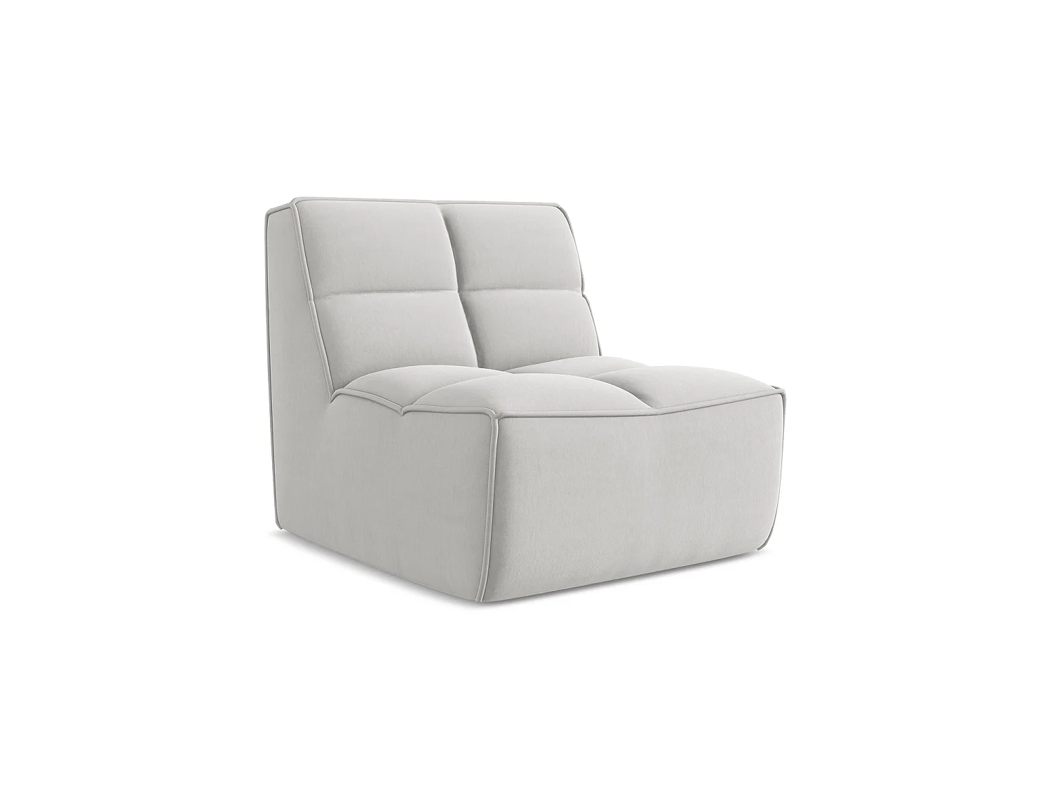 Bankmodule midden van zilver velours – BELLUNO