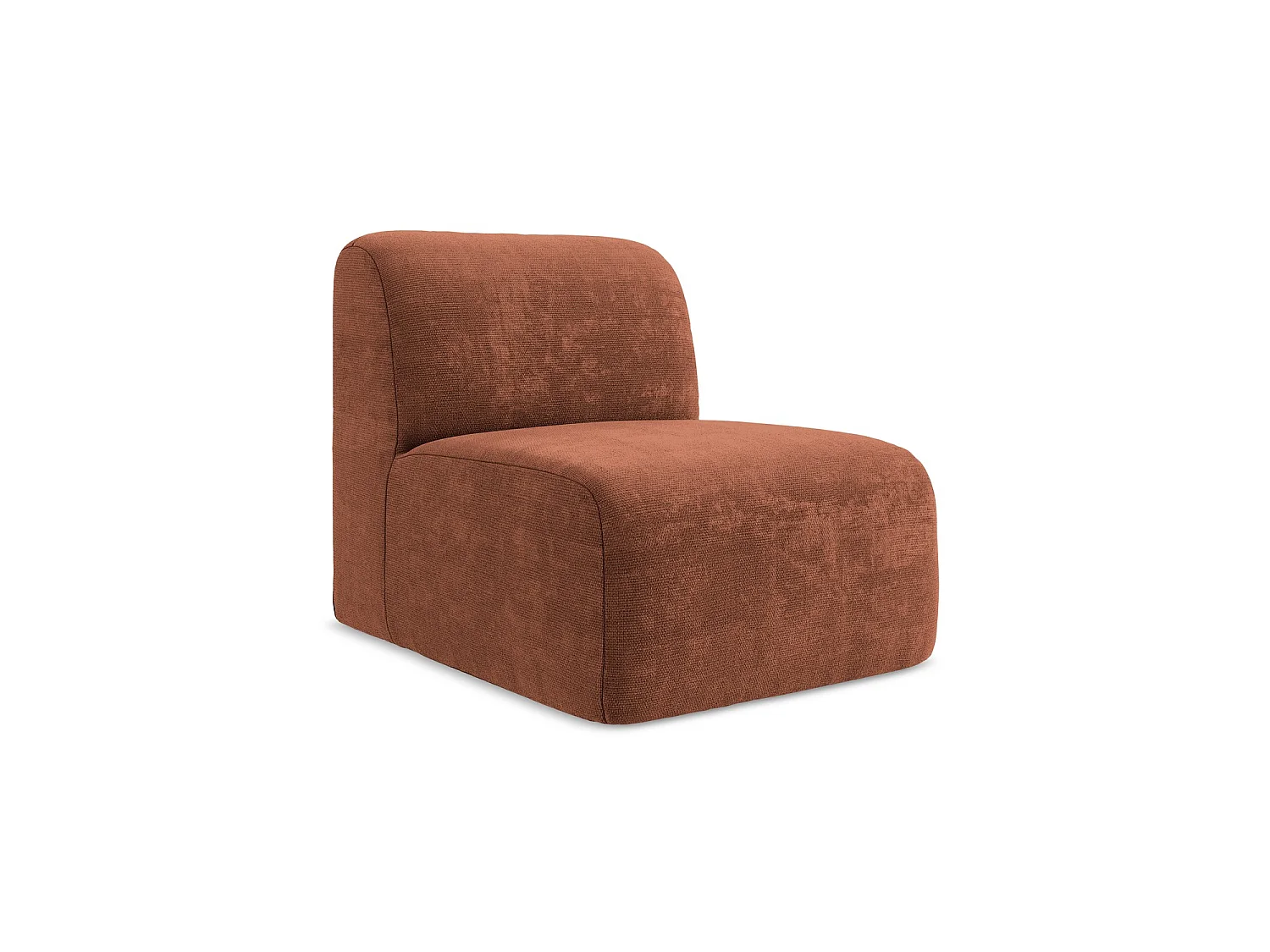 Bankmodule midden van terracotta chenille stof – CERVO