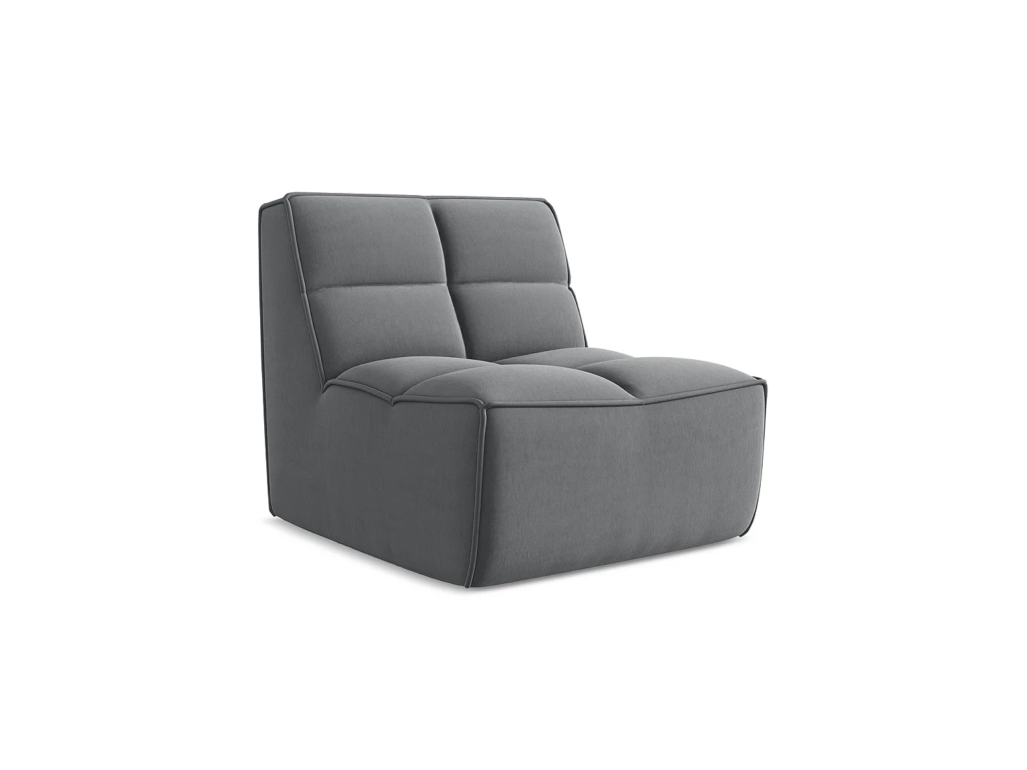 Bankmodule midden van staal velours – BELLUNO