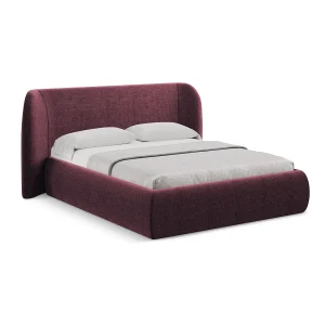 Bed met opbergruimte 230 x 215 – chenille stof – bordeaux – TRIESTE Bed met opbergruimte 230 x 215 – chenille stof – bordeaux – TRIESTE